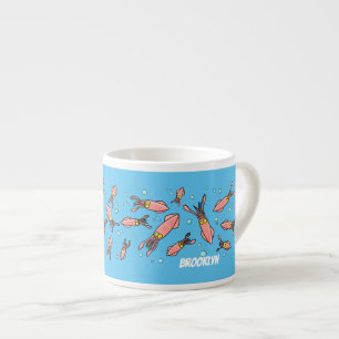 Tasse Expresso Joli motif caricature de calmar rose