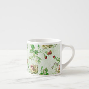 Tasse Expresso Joli motif floral vintage roses roses