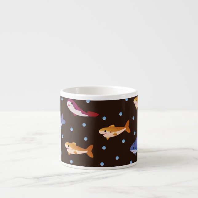 Tasse Expresso Joli requins Motif, Amateurs de poissons requins (Devant)
