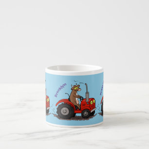 Tasse Expresso Jolie vache heureuse conduisant un dessin animé de
