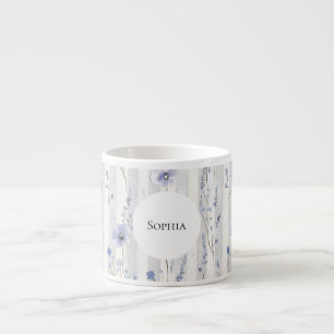 Tasse Expresso Jolies rayures blanches de lavande florales Baby S