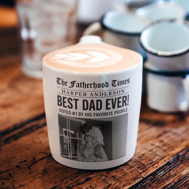 Tasse Expresso Journal personnalisé Best Papa Ever (Créateur téléchargé)