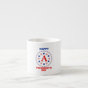 Tasse Expresso Joyeux jour du Président sur mesure monogramme caf