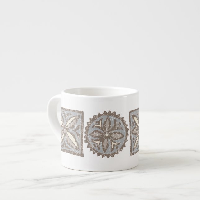 Tasse Expresso Kalakaua Hawaiian Tropical Tapa KL302 (Devant gauche)