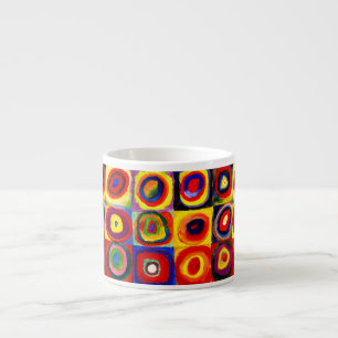 Tasse Expresso Kandinsky Farbstudie Cercles Carré Quadrate Art
