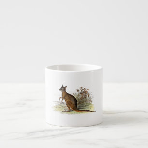 Tasse Expresso Kangourou vintage d'illustration de wallaby de