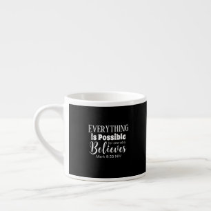 Tasse Expresso La Bible de foi chrétienne Verse Croire Noir