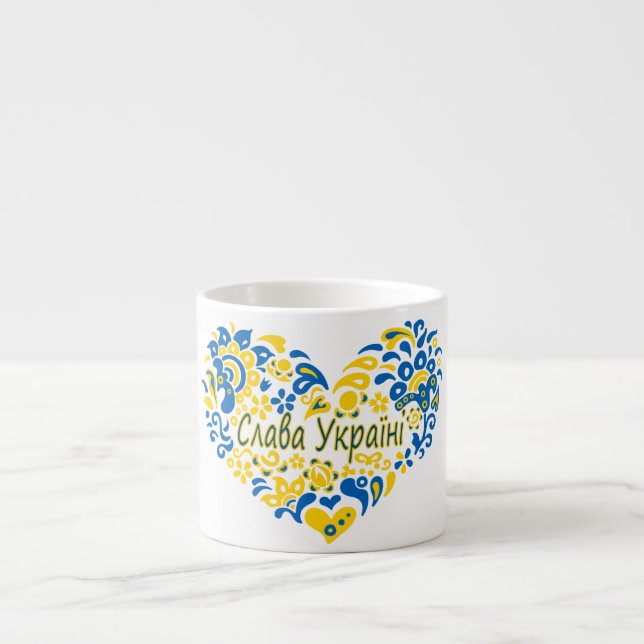 Tasse Expresso La gloire de l'Ukraine Slava grand coeur (Devant)