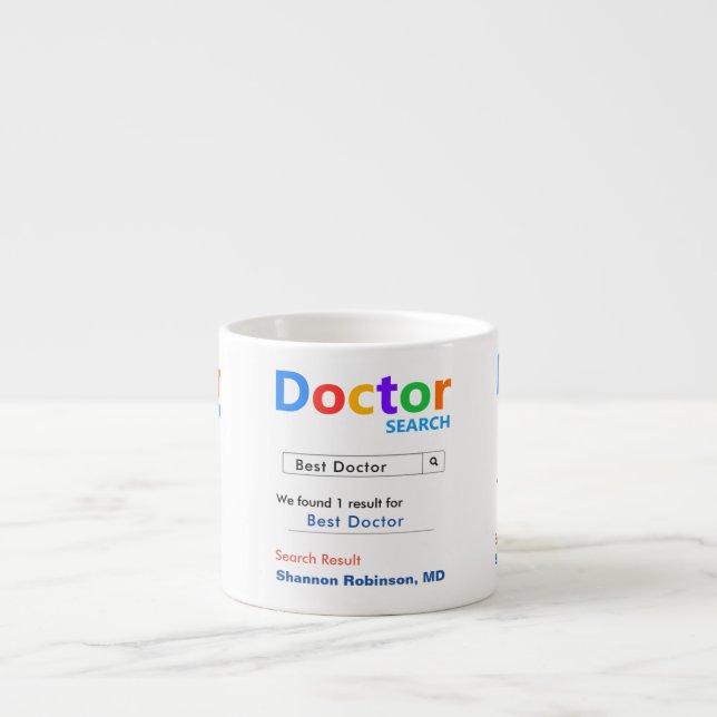 Tasse Expresso La meilleure recherche de médecin amusante (Devant)