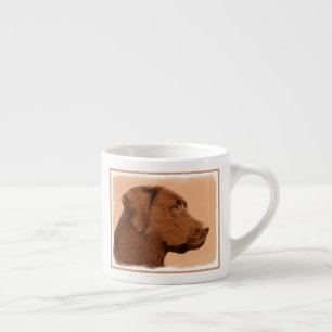Tasse Expresso Labrador Retriever (Chocolat) Peinture - Chien Art