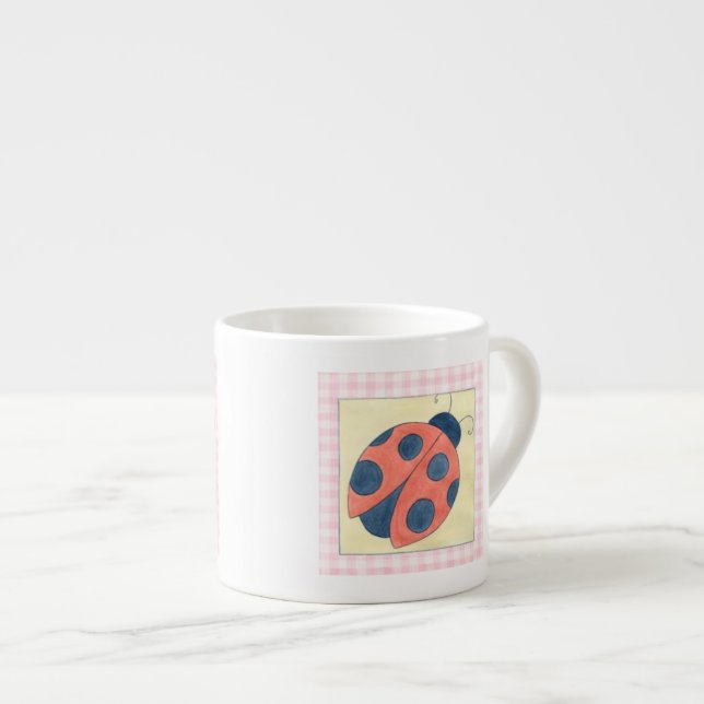 Tasse Expresso Ladybug Trio Atterrissage sur Fleurs (Devant droit)
