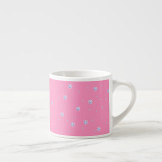 Tasse Expresso Laissez-le neiger rose flocon d'hiver