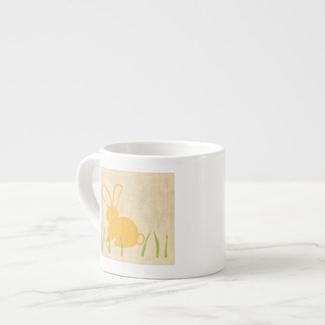Tasse Expresso Lapin jaune et herbe verte par Chariklia Zarris (Devant gauche)