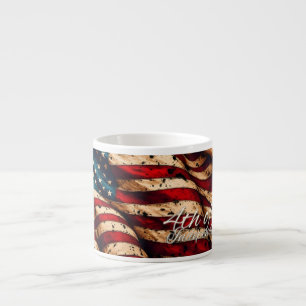 Tasse Expresso L'art du drapeau américain vintage pour le 4 juill