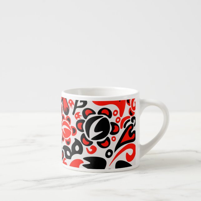 Tasse Expresso L'art populaire ukrainien motif floral abstact (Droite)