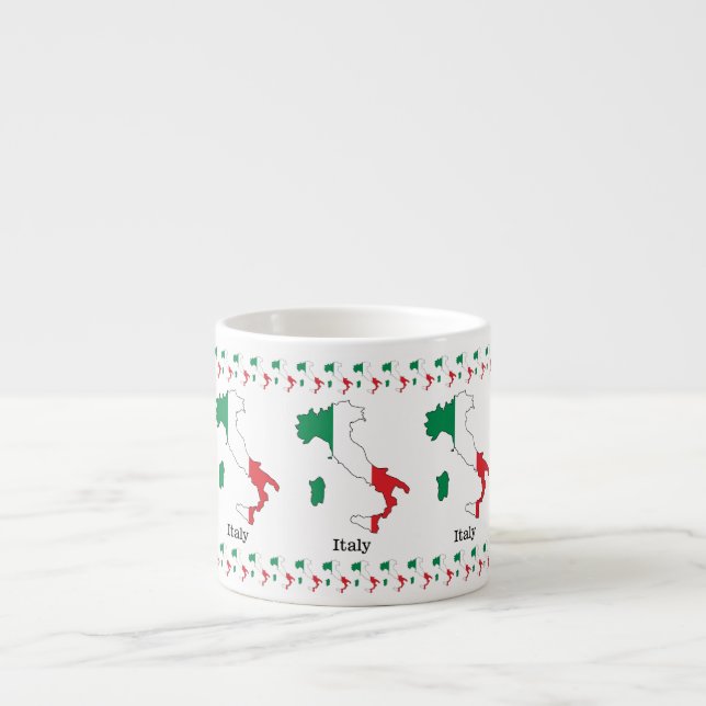 Tasse Expresso Le Drapeau de l'Italie dans sa carte - Collection  (Devant)