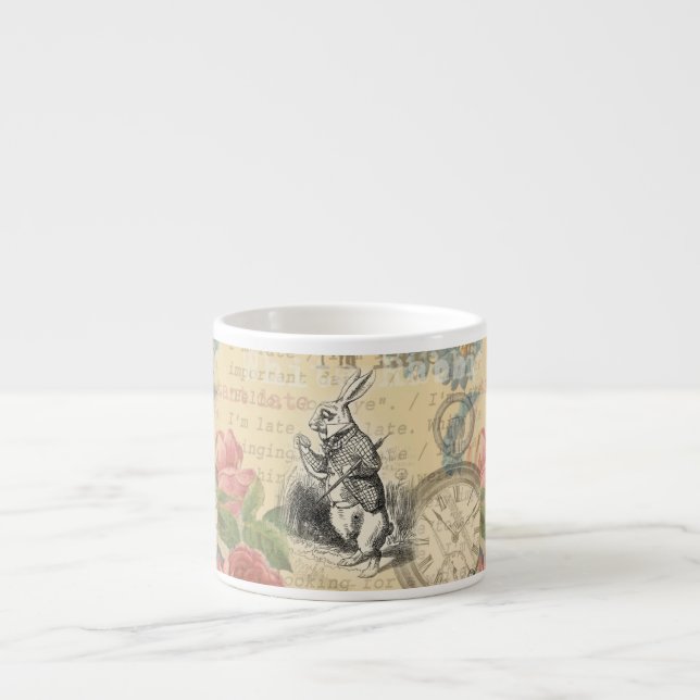 Tasse Expresso Le lapin blanc Alice au pays des merveilles (Devant)
