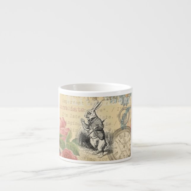 Tasse Expresso Le lapin blanc Alice au pays des merveilles (Devant)
