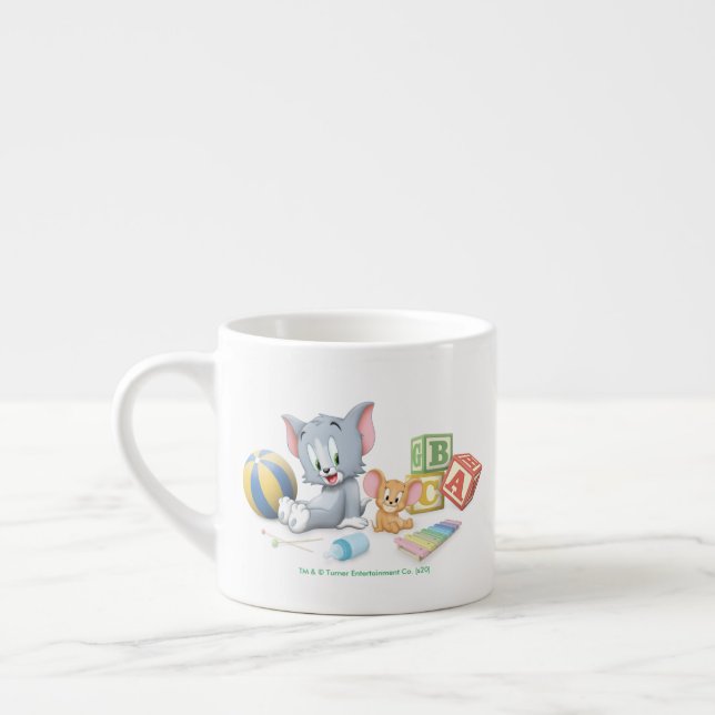 Tasse Expresso Le petit Tom et Jerry jouant avec des jouets (Gauche)