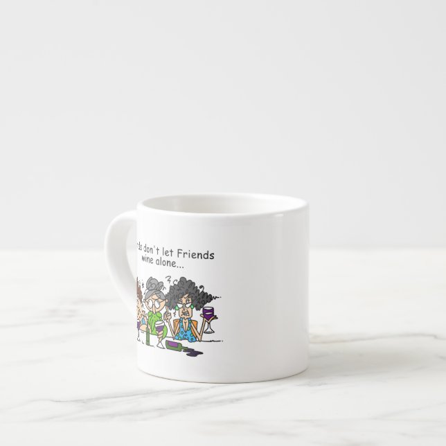 Tasse Expresso Les amis ne laissent pas seul le vin d'amis (Devant gauche)