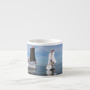 Tasse Expresso Les Fubby en voile qui vont à l'aventure.