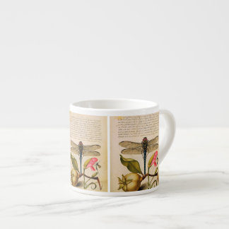 Tasse Expresso Les insectes antiques, fleurs, porte des fruits