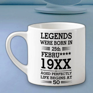 Tasse Expresso Les légendes personnalisées sont nées à la date Mo