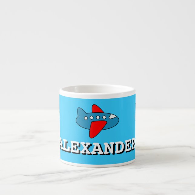 Tasse Expresso Les petits enfants attaquent l'avion de nom (Devant)