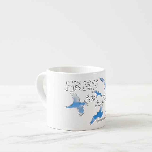 Tasse Expresso Libre comme un oiseau (Devant gauche)