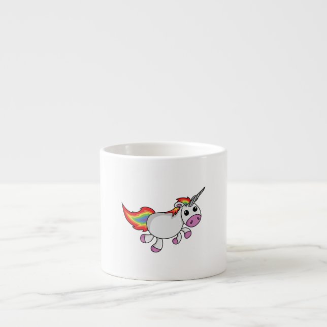 Tasse Expresso Licorne mignonne de bande dessinée (Devant)