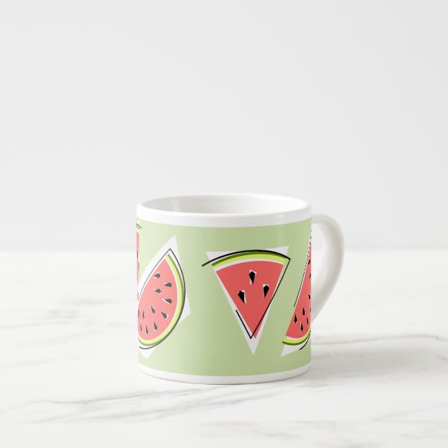 Tasse Expresso Ligne verte de pastèque (Devant droit)