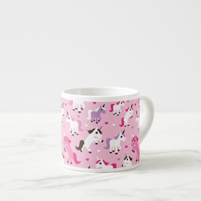 Tasse Expresso l'illustration de licorne badine l'arrière - plan (Devant droit)