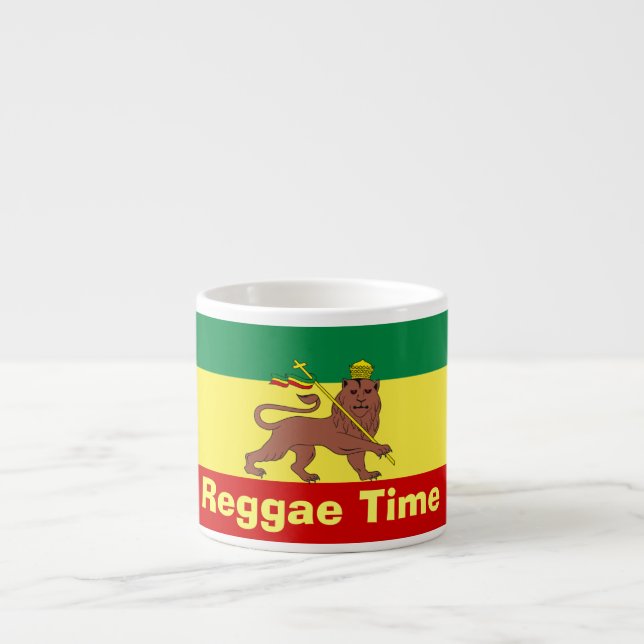 Tasse Expresso Lion de reggae de Rasta de Judah (Devant)
