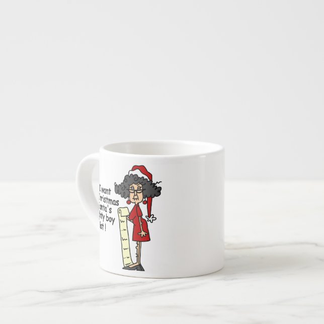Tasse Expresso Liste des garçons de père Noël Naughty (Devant gauche)