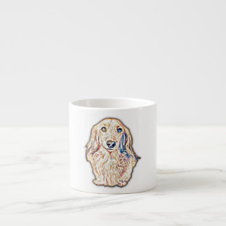 Tasse Expresso Longue Cheveux Dachshund Cadeaux mignon Doxie Wien