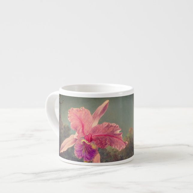 Tasse Expresso L'orchidée de Cattleya et trois colibris Heade (Devant gauche)