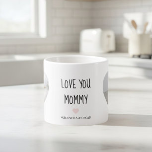 Tasse Expresso Love You Maman personnalisé Cadeau photo personn