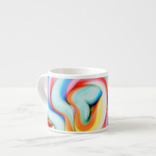 Tasse Expresso Lucette rayée et je-sais-tout multicolores