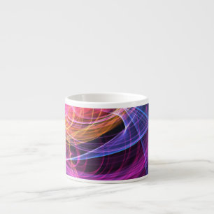 Tasse Expresso Lumière vortex arc-en-ciel abstrait