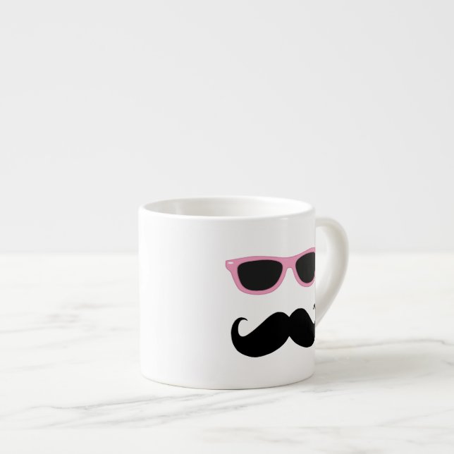 Tasse Expresso Lunettes de soleil roses Geeky drôles avec la (Devant droit)