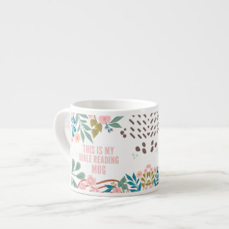 Tasse Expresso Ma lecture biblique Floral Abstrait Nom personnali