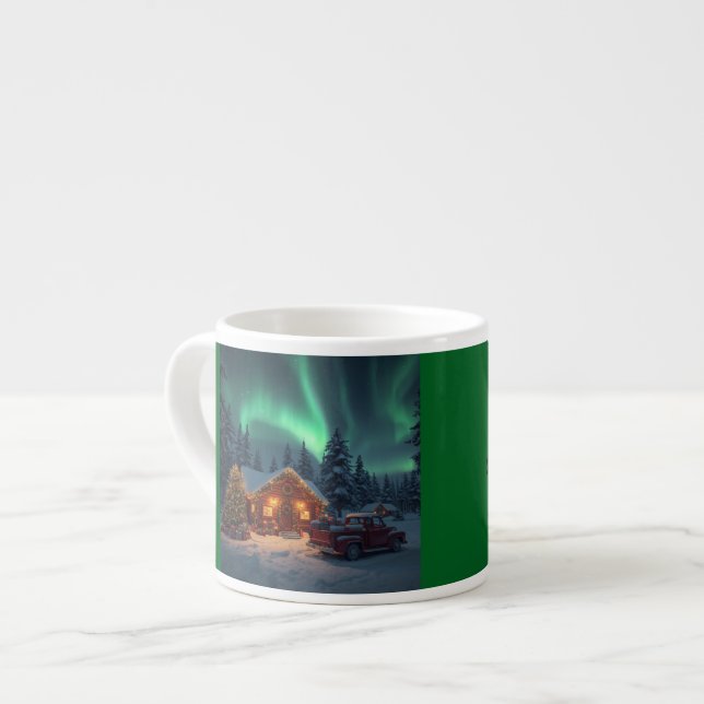 Tasse Expresso Magical Winter Cabin Christmas (Devant gauche)