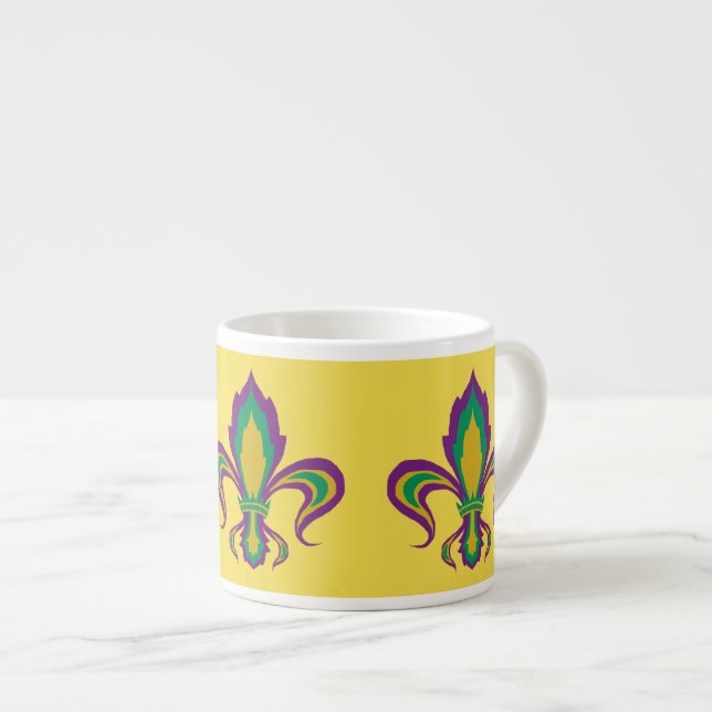 Tasse Expresso Mardi gras Fleur De Lis (Devant droit)