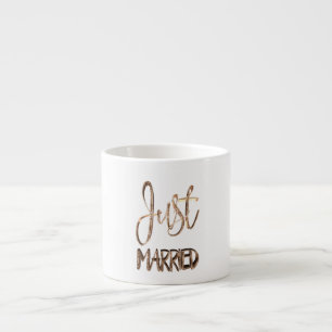 Tasse Expresso Mariée Élégante Typographie Or Mariée