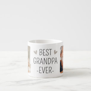 Tasse Expresso Meilleur Grand-Père Moderne Photo Minimaliste Noir