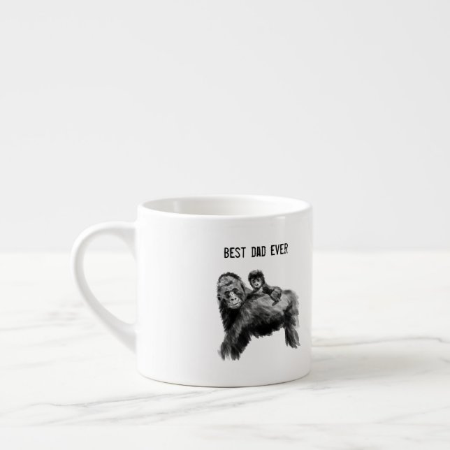 Tasse Expresso Meilleur papa jamais gorille avec bébé (Gauche)