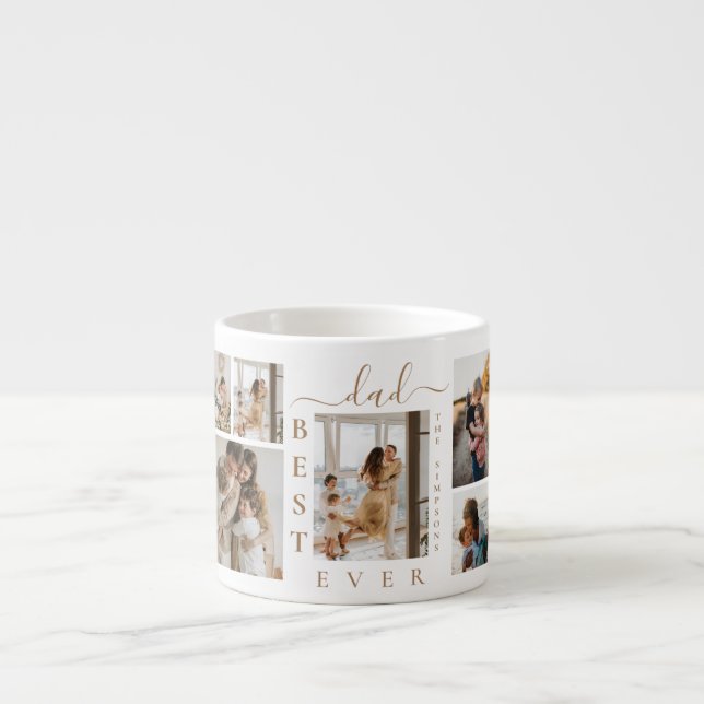 Tasse Expresso Meilleur papa jamais personnalisé 6 photo Collage (Devant)