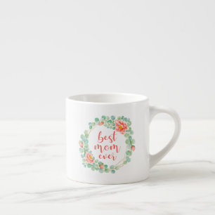 Tasse Expresso Meilleure maman Jour des mères Eucalyptus Peony Fl