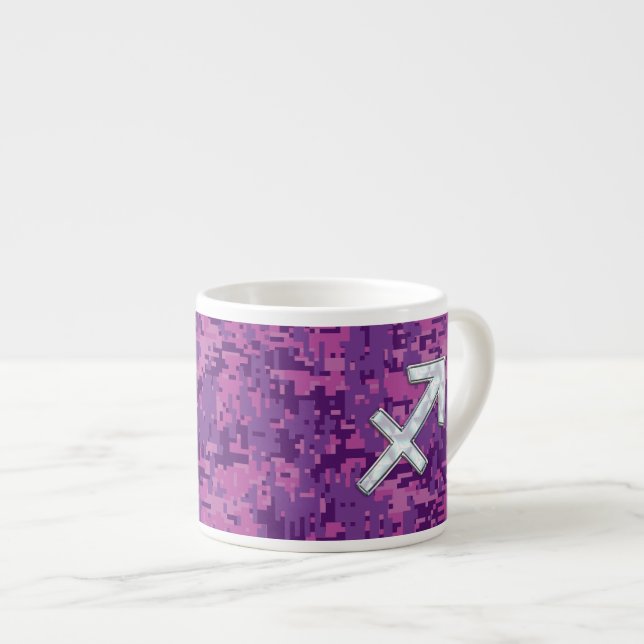 Tasse Expresso Mère du symbole Pearl Sagittarius Fuchsia Camo (Devant droit)