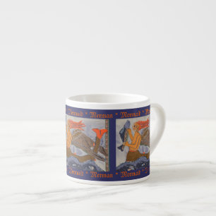 Tasse Expresso Merman médiéval/Mermaid